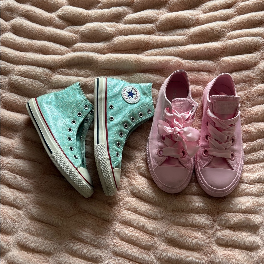 Converse Kids Mint High-Top & Pink Low-Top Sneakers Duo